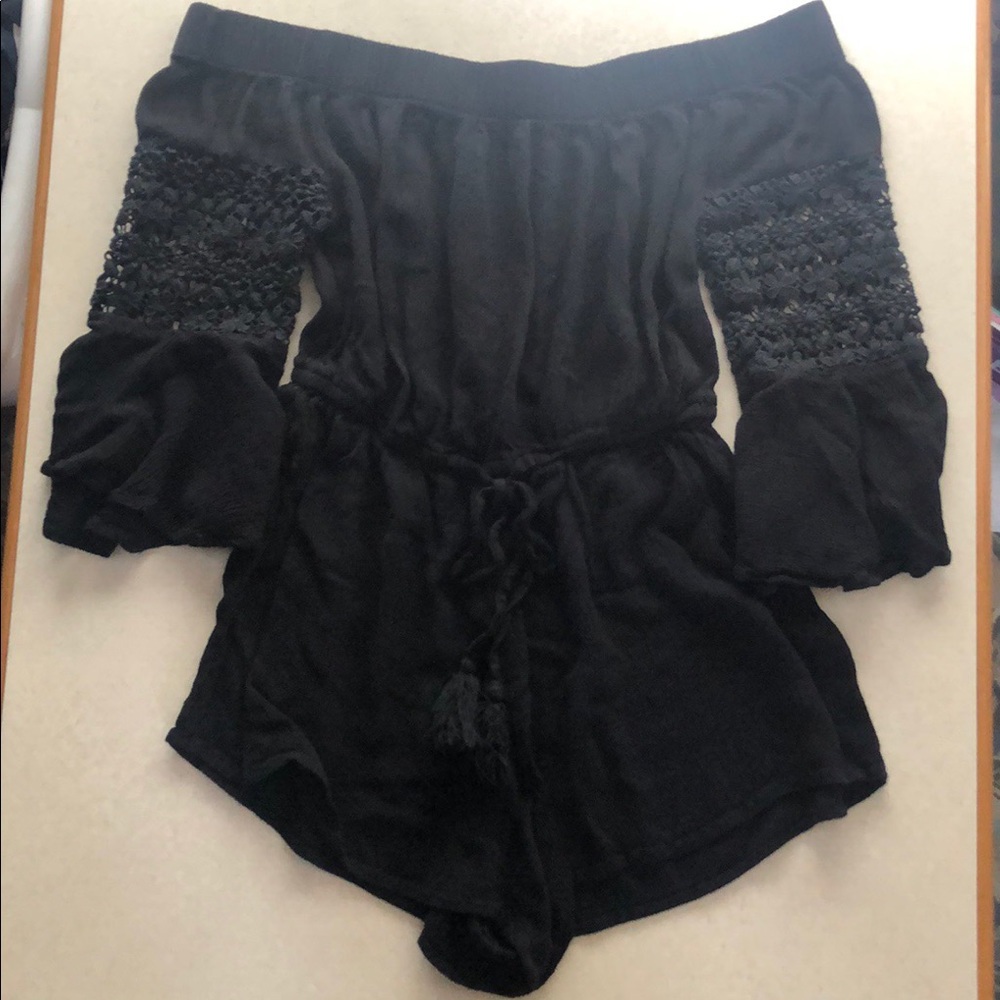 Black Off The Shoulder Romper